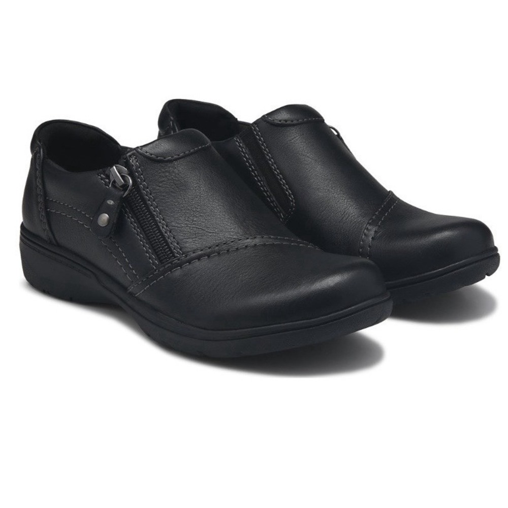 Clarks Artisan Certina Pure Women's Leather Slip-On Loafers, Size 8.5 Black #351